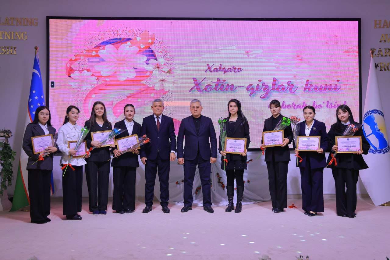 Namangan davlat  universitetida 8-mart – Xalqaro xotin-qizlar kuni munosabati bilan tantanali bayram bo‘lib o‘tdi. 5