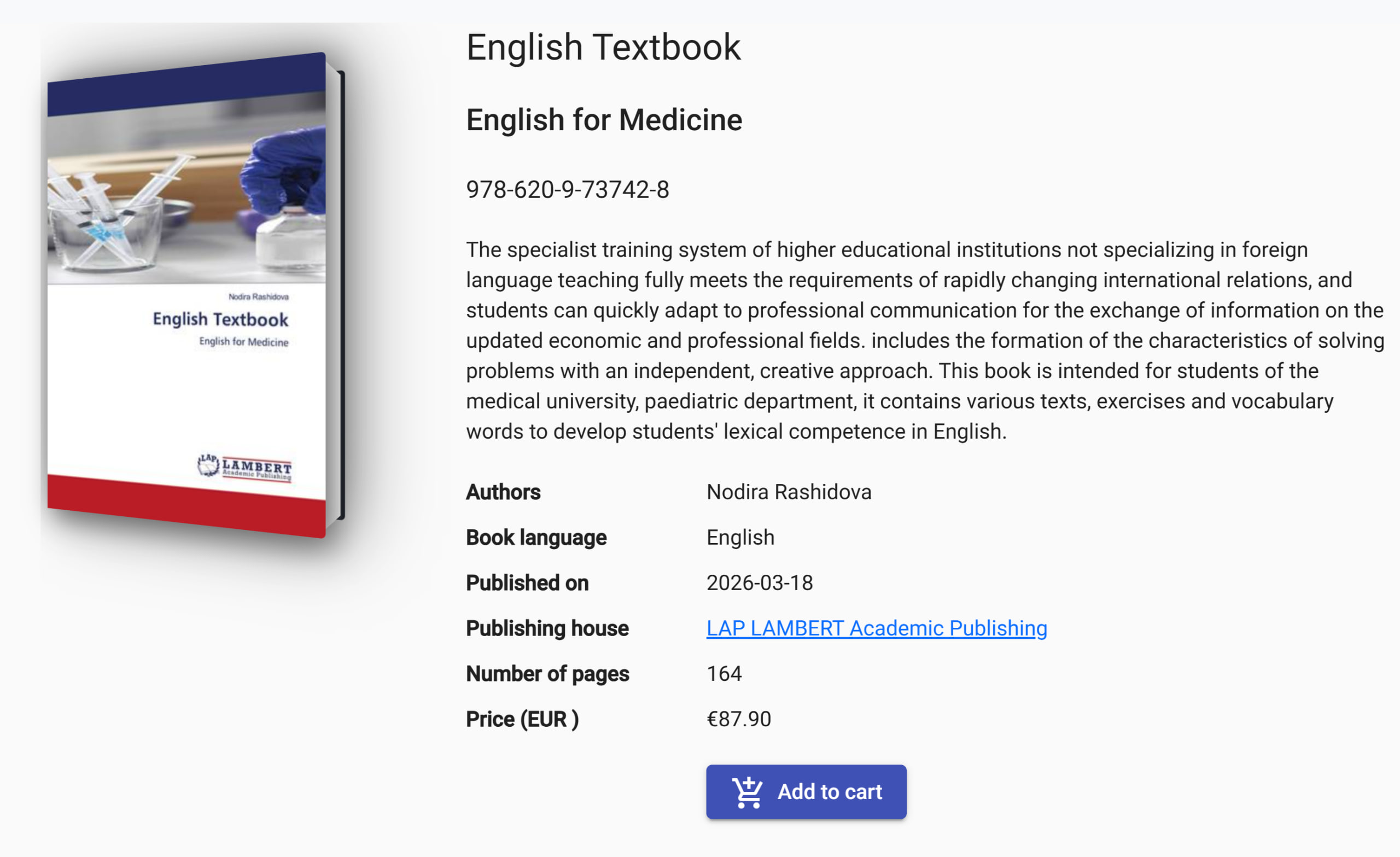 Namangan davlat universiteti olimasining kitobi xalqaro nashriyotda e’lon qilindi