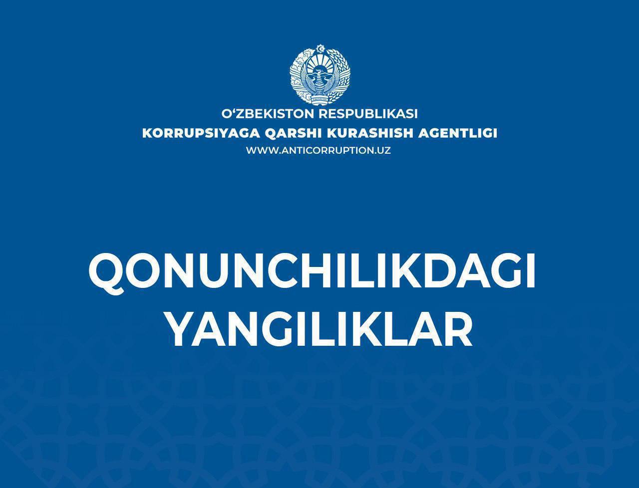 Qonunchilikdagi yangiliklar