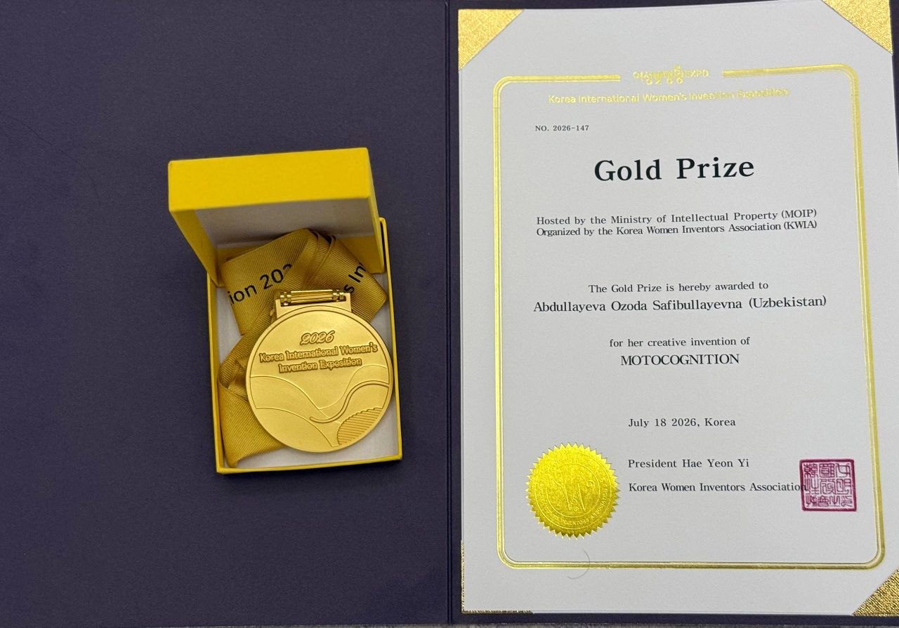 O‘zbekistonlik olimaning innovatsion ishlanmasi KIWIE-2026 xalqaro tanlovida oltin medal bilan taqdirlandi 2
