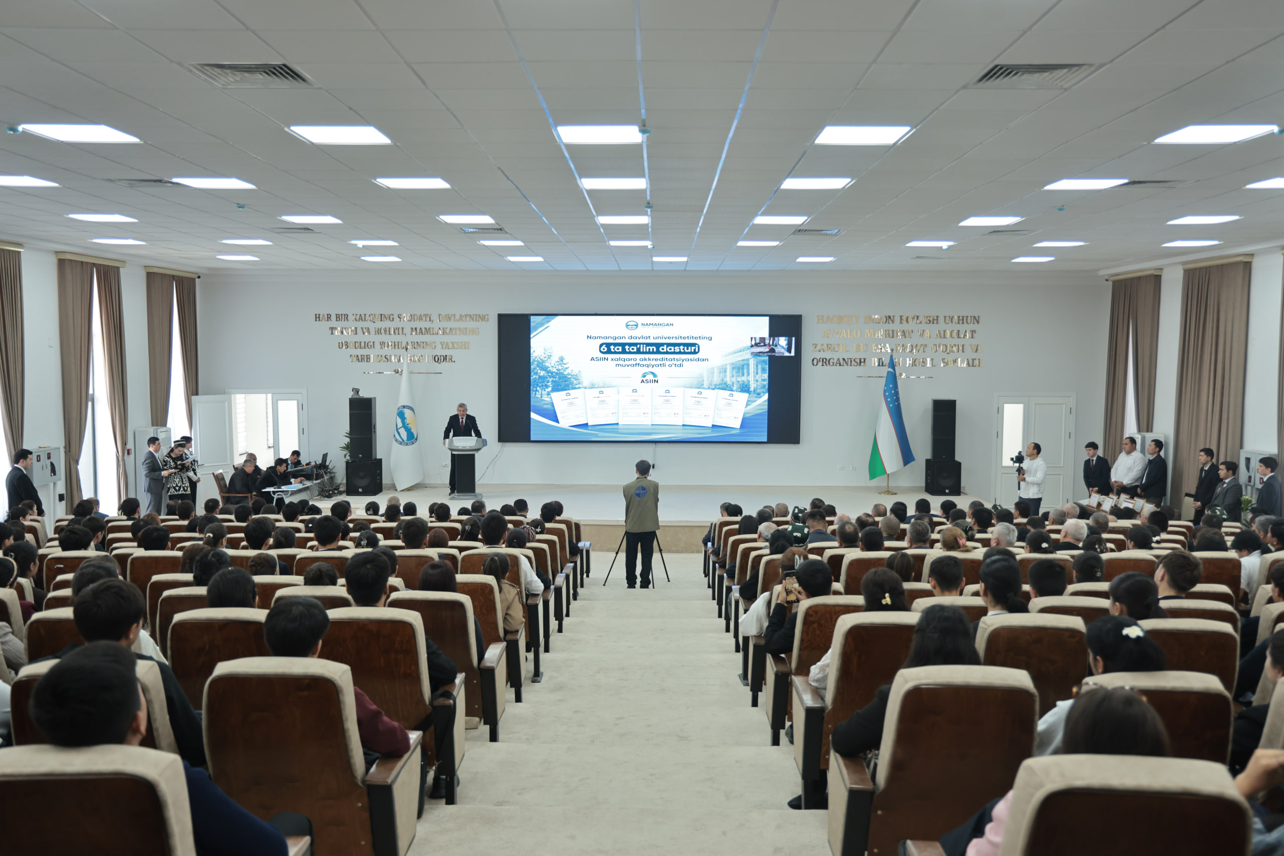 Namangan davlat universitetida xalqaro va maxsus akkreditatsiyadan o‘tgan ta’lim dasturlari sertifikatlari topshirildi