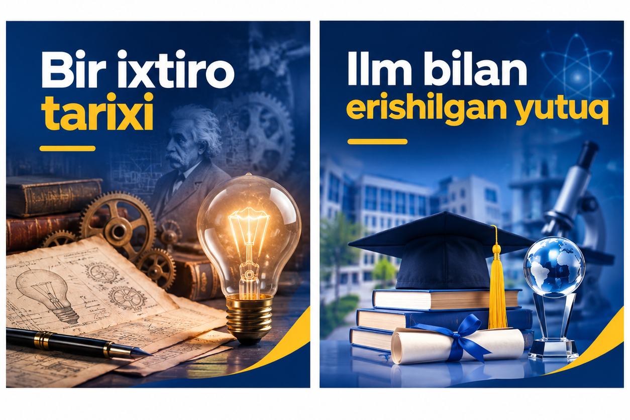 “Bir ixtiro tarixi”, “Ilm bilan erishilgan yutuq”
